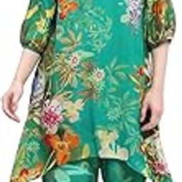Women Modal Floral Printed Asymmetric Kurta Set-image-11