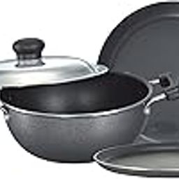 Prestige Omega Select Plus Nonstick BYK Set, 3-Pieces, Gas-Stove Compatible only & 1.5 Litre Kettle 1500-watts, Red Combo-picture-14