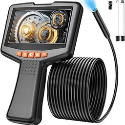 Borescope Endoscope Camera with Light: 4.3" Inspection Camera for Sewer - 16.4ft Waterproof Industrial Endoscope - Flexible Snake Bore Scope for Plumbing Automotive-4
