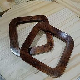 Trend N Trade Square Shape SHEESHAM Wooden Handle for Macrame Bag/Purse and Craft Set of 2 Bag Handles (1 Pair)-image-37