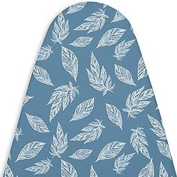 Encasa XO Ironing Board Cover with 3mm Thick Felt Pad for Steam Press (Fits Standard Medium Boards of 112x34 cm) Heat Reflective, Scorch & Stain Resistant, Printed - Big Leaves Blue-image-48