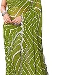 Women's Bollywood Trendy Georgette Leheriya Printed Saree With Blouse Piece-picture-15