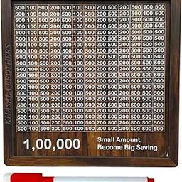 Khasala Brothers® Wooden Money/Piggy Bank Money Box for Kids & Adults, Savings Challenge Box, Cash Saver Money Box with Money Target and Numbers Kids & Adults (100000)-29