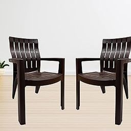 Kingdom Spine Care Series Lumbar Support Extra Durable Plastic Chair for Home, Garden, Office & Restaurants (Copper, Set of 2)-image-56
