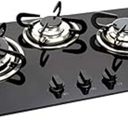 Glen 3 Burner Built In Glass Hob | Auto Ignition | 8 MM Thick Toughened Glass Hob | Black | Triple Ring Burner European Burner | Pan Supports | Warranty 2 Years Standard & 5 Years Glass | 1073 TR-image-4