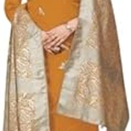 Zari Exclusive Super Best Salwar Suit Collections Churidar material dress for ladies, Banarasi Silk (Yellow, FS)-picture-24