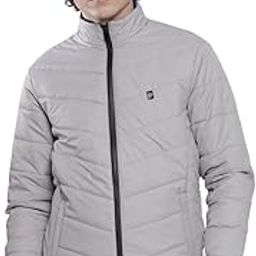 Men Slim Fit Solid Reversible Puffer Jackets-image-2