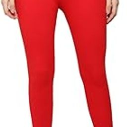 Women’s Ankle Length Leggings | Slim Fit Cotton Stretch Fabric | Soft, Breathable & Comfortable | Stylish Solid Color Bottoms for Casual & Active Wear | Red Color-image-89