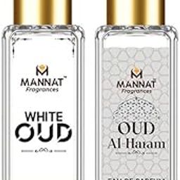 Mannat White Oud & Oud Al Haram Eau De Parfum - 20x2 ML (Combo) | Long Lasting Eau De Parfum, Unisex Gifts | Pure scent, travel friendly, mini pocket perfume-image-0