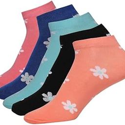 Feelings® Low Cut Ankle Length Floral Printed Cotton Socks for Women | Odor Free, Free Size | Breathable | Combo Socks for Women-image-0