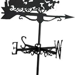 LOOM TREE Locomotive Metal Weathervane Wind Direction Indicator for Lawn Porch Cottage | Yard, Garden & Outdoor Living | Garden Decor | Weathervanes-image-11