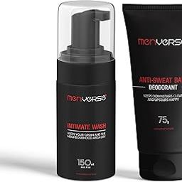 Menverse Daily Intimate Care Duo | Intimate Wash 150ml - Anti Bacterial, Anti-Odour | Anti Sweat Ball Deodorant 75 gm - Anti Chafing, Non-Sticky & Non-Irritant-44