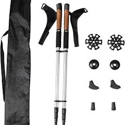 CALANDIS™ 2Pcs Mountain Trekking Poles Telescopic Stick for Backpackers Hikers Walking Silver | Walking Trekking Sticks | Hiking Gear | Camping Hiking | Outdoor Sports-image-83