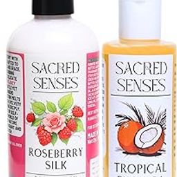 Sacred Senses Skincare Combo - Roseberry Silk Body Lotion & Tropical Exotica Body Wash (300ml + 200ml) | Deep Hydration & Gentle Cleansing | Blush Rose & Raspberry with Tropical Bliss | Unisex-image-78
