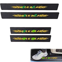 Stickloop 4 PCs Car Door Sill Protector Stickers | Carbon Fiber Sill Edge Anti-Scratch Guard Protector Compatible for Breezza Car Sticker (Gold)-image-98