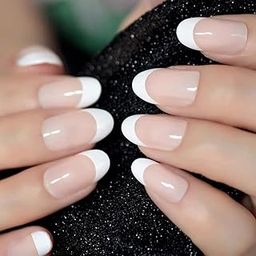 Store2508 Press on French Nails Set 24 Pcs With Nail Glue & Nail Buffers-23