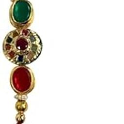 Traditional Kundan Rakhi for Brother | Handcrafted Rakhi with Multicolor Stones and Beads | Festive Raksha Bandhan Gift | Gift for Men and Boys | Pack of 1-image-35