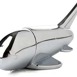 4GB CleverlyGifted>> Airplane Design USB Flash Drive, Chrome Silver Metal, Novelty Aircraft Shaped Portable Storage Device, 1pc-22