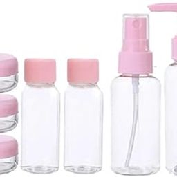 CELLEBII 7pcs Travel Bottles for Toiletries, Refillable Travel Containers for Toiletries Cream Jars Spray Bottle Kit for Lotion, Shower Gel, Shampoo, Hand Sanitizer-6