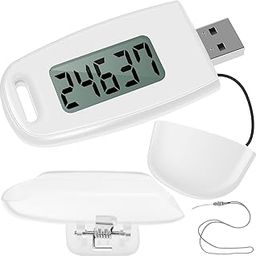 3D Pedometer for Walking Simple Step Counter for Walking with Removable Clip and Strap USB Rechargeable Step Tracker with Backlight Accurate Step Counter for Men Women Kids Seniors-0