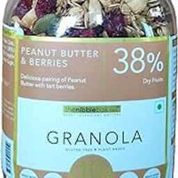 thenibblebox Peanut Butter & Berries Granola 500g Jar [38% Dry Fruits,Gluten Free. Vegan Friendly. All Natural.]-image-24
