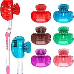 Toothbrush Cover case Protector Cap Brush Pod Case Tooth Brush Protective Portable Plastic Clip for Household Travel Accessories Bathroom School Toothbrush Cover case [Multicolor ] Pack 6-24