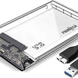 FRONTECH 2.5" USB HDD External Hard Drive Enclosure Transparent Case, USB 3.0 to SATA Tool-Free External Hard Disk Case with High-Speed Data Transfer Storage Capacity Compatible (NC-0034)-22