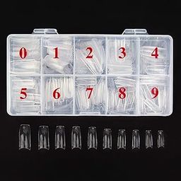Gleevia Acrylic Nail Tips Clear 500Pcs French Artificial False Tip for Manicure Nails Art Salons & Home DIY-image-25