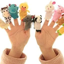 Vibgyor Products Velvet Cute Animal Style Finger Puppets for Children, Shows, Playtime, Schools - 10 Animals Set-picture-31