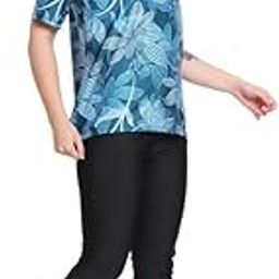 JMT Wear Poly Spandex Swimming Costume for Women I Removable Pads I Half Sleeves I Half Length-image-31