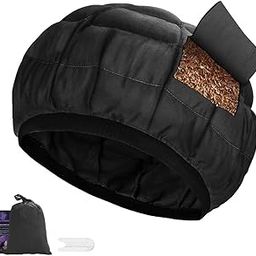 Beautybaby Black Cordless Deep Conditioning Heat Cap, Microwavable Treatment Steaming Heat Cap for Thermal Spa Curly Hair, 100% Natural Cotton Flaxseed Seed Interior-image-20