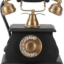 Decor Antique Vintage Collection Brass and Wooden Decorative Showpiece Telephone (Non Working)-picture-12