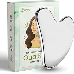 Cipzi Premium Gua Sha Tool For Face, Anti-Aging Facial Massager Tool For Tighten Skin, 100% 304 Stainless Steel Skin Care Gua Sha for Face, Neck, Eye to Reduce Wrinkles and Relax Body-image-72