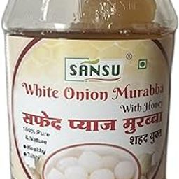 SANSU Homemade Organic White Onion Murabba with Honey" Good for Health | Natural Immunity Booster | (500 Gram)-image-2
