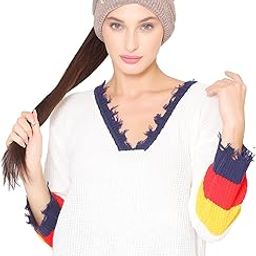 Chunky Soft Knit Ponytail Winter Woolen Cap for Women with Hair Hole Purple-image-13