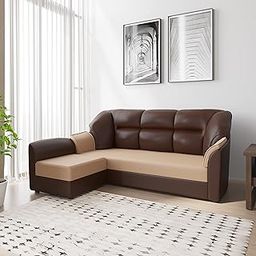 WESTIDO Leatherette 4 Seater Sofa (Finish Color - Cream Brown, DIY(Do-It-Yourself)) | 1 Year Warranty-23