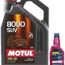 Motul 8000 SUV 5W30 (5L) API SP Fully Synthetic Engine Oil for Petrol & Diesel Cars with Diesel System Clean Plus (200ml) Combos For Car & SUV-image-45