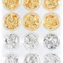 12 Boxes Gold Silver Copper Foil Nail Art Chip Glitter Nail Art Design Decoration-image-83