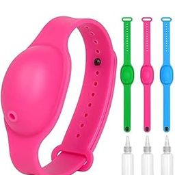 IRIS Portable Hand Sanitizer Dispenser Bracelet Silicone Refillable Wristband Hand Dispenser Pumps Sports Wristbands For Outdoor Travel, Colour May Vary,3 Count-image-57