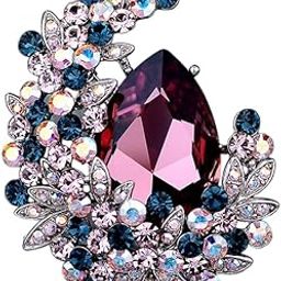 Brooch Pin Fashion Crystal Rhinestone Jewellery Pin Vintage Clothing Accessories Decoration Moon Design Red Diamond Brooches For Women- S221-image-61