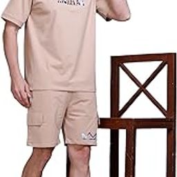Men's Cotton Livin The Moment Oversized Relaxed Fit Co-ord Set-image-7