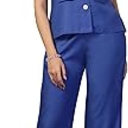New Rayon Solid Lapel Collar Blazer Style Top with Pant Co Ord Set for Women | Women Western Co Ord Set-image-5