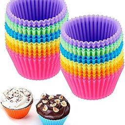 Curated Cart Silicone Cupcake Baking Cups - 24 Pack, Reusable Non-Stick Muffin Liners, Multicolor Cupcake Molds for Baking, Perfect for Party, Halloween & Christmas, Easy Clean Pastry Accessories-6