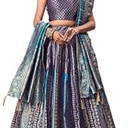Women's Jacquard Semi-Stitched Lehenga choli(Lihaaz)-image-30