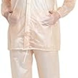 Waterproof Rain Coat for Women with Pants Polyester, Women Rain Suit, Waterproof, Women's Rainwear, Unisex Raincoat (M to XL) (Free Size) (Beige)-image-10