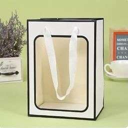 SATYAM KRAFT 6 Pcs Transparent Bag Goodie Bags With Handle Bag,Hamper Bag,Carry Bags,Shopping Gift Bag,Christmas Gifting,Return Gifts,Birthday,Wedding,Festivals,Events(Big) (white)-picture-18