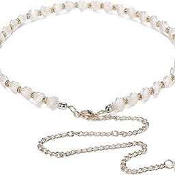 Shell Beaded White Waist Chain Belt – Elegant, Adjustable, And Stylish(Shell White)-image-98