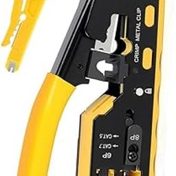 COOLCOLD Crimping Tool RJ45, Tools, Pass Through Cat5/Cat7 Multifunctional Crimp Tool Alloy Carbon Steel 6P 8P RJ11 RJ12 RJ45 STP/UTP Ethernet Cable Modular Crimping Tool (Multi-Color)-7