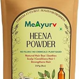 MeAyurv Organic Henna (Mehandi) Powder 227g – Pure Henna Leaf | Natural Herbal Hair Color & Conditioning | Chemical Free, Non-GMO, Vegan-image-68