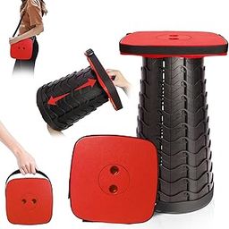 2021 Upgraded Retractable Folding Stool, Portable Telescopic Collapsible Stools Lightweight Simple Compact Seat for Adults Seniors Subway Fishing Garden Camping Travel Hiking Golf Outdoorï¼Ë†Redï¼â€°-image-8